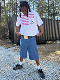 PINSTRIPE. BAGGY JORTS.